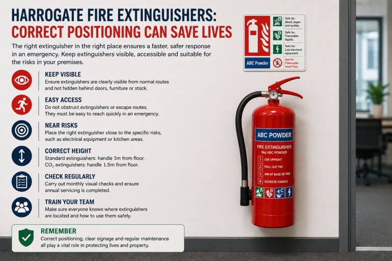 Harrogate Fire Extinguishers: Why Fire Extinguisher Positioning Can Affect Emergency Response Times